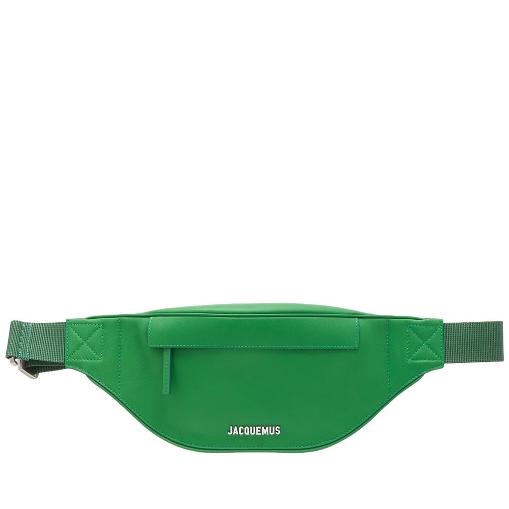 JACQUEMUS La banane Meunier Leather Bumbag in Green